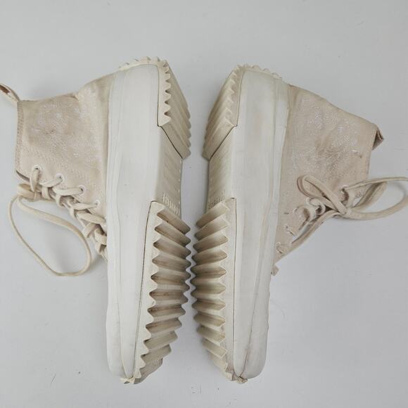 Converse Run Star Hike Embroidered Canvas Platform High Top Women 12 Ivory Lug - Picture 4 of 11